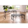 Banc rustique "Ranken", set de 2 pièces en métal