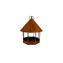 Vogelhaus Futterhaus zum Hängen aus Metall Rostoptik 24 x 32 cm