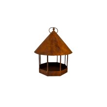 Bird house feeder to hang metal rust optics 24 x 32 cm