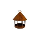 Bird house feeder to hang metal rust optics 24 x 32 cm