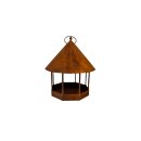 Vogelhaus Futterhaus zum Hängen aus Metall Rostoptik 24 x 32 cm