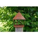 Bird house feeder to hang metal rust optics 24 x 32 cm