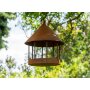 Bird house feeder to hang metal rust optics 24 x 32 cm