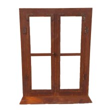 Decorative metal window frame, in rust look, approx. 80 x 60 cm