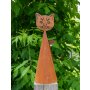 Zaunhocker Pfostenhocker Katze aus Metall Rostoptik 33 cm