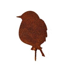 2 Wintervögel Aus Metall In Rostoptik – 14 X 11 Cm, Zum Stecken In Blumentopf & Garten