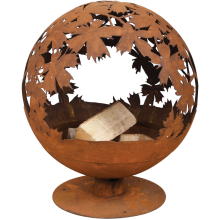 Boule de feu, coupe de feu, découpée au laser, feuilles rouille