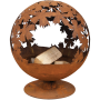 Boule de feu, coupe de feu, découpée au laser, feuilles rouille