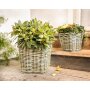 Planter planter basket rattan, about 27 x 25 cm