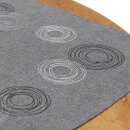 Tischdecke anthrazit mit Kreisen bestickt 85 x 85 cm