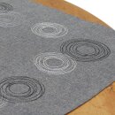Table cloth "Kringel" black anthracite embroidered with circles