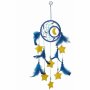 Dreamcatcher feather ornament blue yellow 12 cm