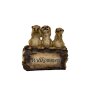 Panneau de bienvenue suricate sur tronc darbre 22 cm