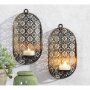 Wall candle holder, set of 2, approx. 19 cm