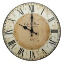 Wandklok "Café de Flore" Shabby Look Romeinse cijfers Ø 34 cm
