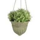 Aged Metal Green Hanging Basket L, hanging basket