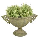 Aged Metal Green Vase oval S - Plantekrukke I...