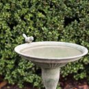 Aged Metal Green - Birdbath, standing