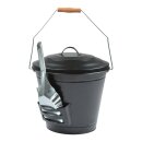 Practical ash bin with shovel I approx. 35.5 x 33 x 34.5 cm