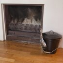 Seau à cendres pratique avec pelle I env. 35,5 x 33 x 34,5 cm