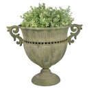 Aged Metal Green Vase round L I height approx 30.5 cm