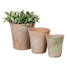 Terracotta pot round S set of 3