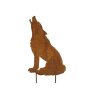 Havestik i metal "hylende ulv" dekorativ rust, ca. 55 cm