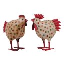 Garden metal decorative figurine chicken colorful 22 cm