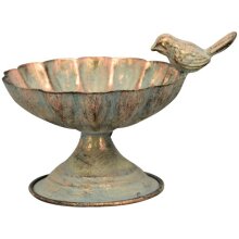 Metalen vogelbadje 17 x 13 x 11 cm