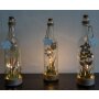 LED-Flaschenpost "Blumen", Flasche mit 3 Blumen (gelb, weiß, natur)