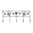 5 hooks coat rack butterfly lacquered metal in dark brown...
