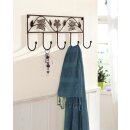5 hooks coat rack butterfly lacquered metal in dark brown...