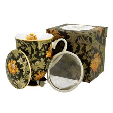 Tasse mit Sieb "Chrysanthemen", ca. 325 ml