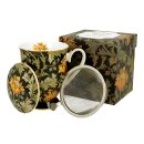 Tasse mit Sieb "Chrysanthemen", ca. 325 ml