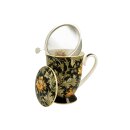 Tasse mit Sieb "Chrysanthemen", ca. 325 ml