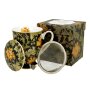 Tasse mit Sieb "Chrysanthemen", ca. 325 ml