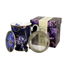 Tasse mit Sieb Violet Tulips, 325 ml