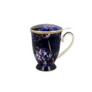 Tasse mit Sieb Violet Tulips, 325 ml