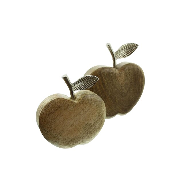 Dekorative Äpfel aus Mangoholz, im 2er Set