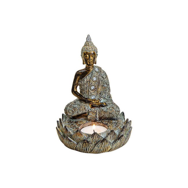 Buddha mit Teelichthalter, ca. 15 cm