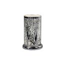 Rund lampe med touch, træ, ca. 24 cm
