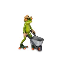 Fleißiger Frosch mit Schubkarre