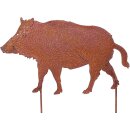 Wild boar metal garden plug rust decoration 60 x 54 cm