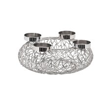 Advent wreath Milano made of stainless steel, nickel-plated, approx. Ø 34 cm