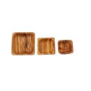 Set of bowls 3 pieces, square olive wood