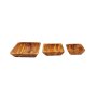 Set of bowls 3 pieces, square olive wood