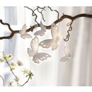 Decorative hanger butterfly white porcelain on satin...