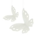 5er Set Deko-Hänger Schmetterling, weiß Porzellan