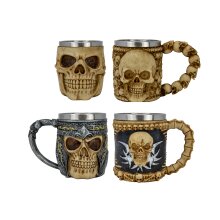 Edelstahl Tasse Totenkopf