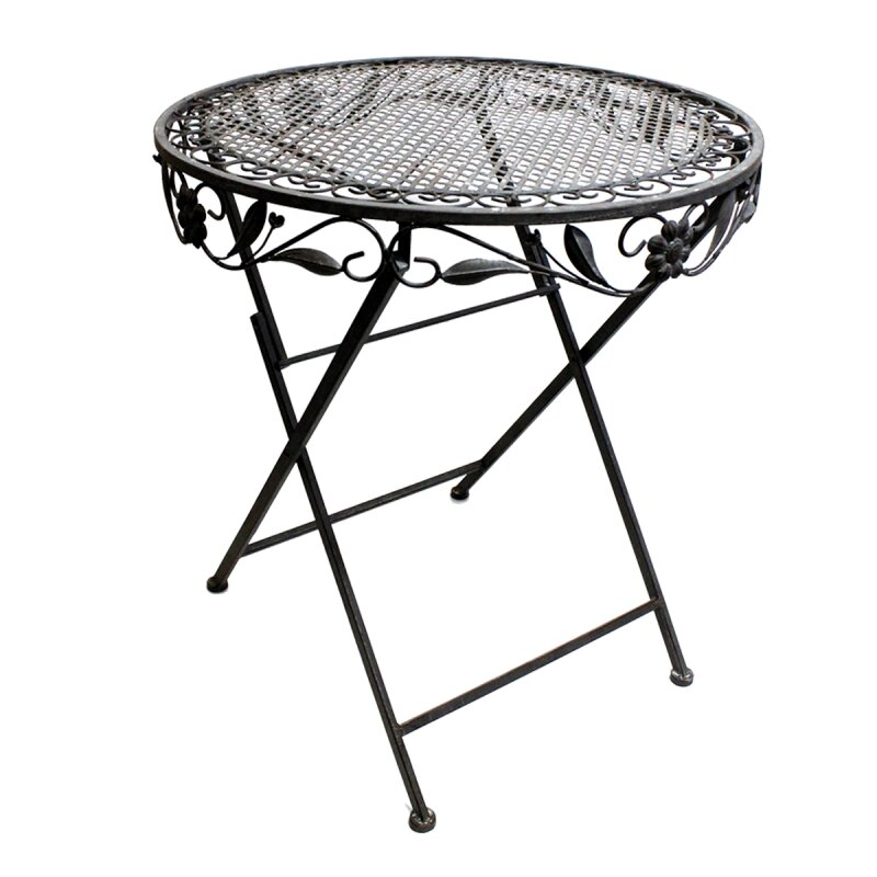 Terrassen Set, Antik Design, grau, 2 Stühle + Tisch